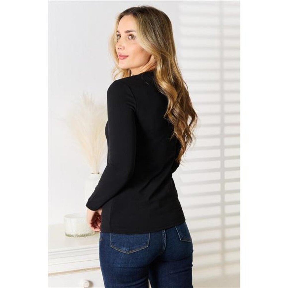 Basic Bae Asymmetrical Neck Long Sleeve Top - Picture 2 of 7